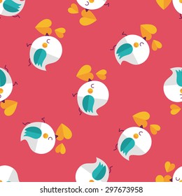 Valentine's Day lover bird flat icon,eps10 seamless pattern background
