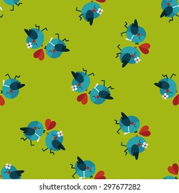 Valentine's Day lover bird flat icon,eps10 seamless pattern background