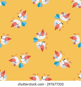 Valentine's Day lover bird flat icon,eps10 seamless pattern background