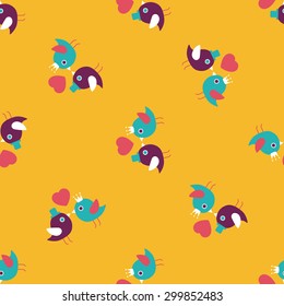 Valentine's Day lover bird flat icon,eps10 seamless pattern background