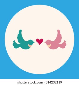 Valentine's Day lover bird flat icon elements background,eps10