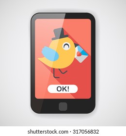 Valentine's Day lover bird flat icon with long shadow,eps10