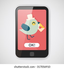 Valentine's Day lover bird flat icon with long shadow,eps10