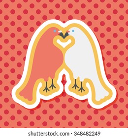 Valentine's Day lover bird flat icon with long shadow,eps10
