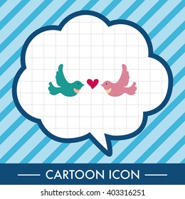 Valentine's Day lover bird flat icon elements background,eps10
