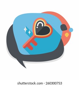 Valentine's Day lover key lock flat icon with long shadow,eps10