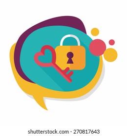 Valentine's Day lover lock flat icon with long shadow,eps10