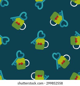Valentine's Day lover lock flat icon,eps10 seamless pattern background