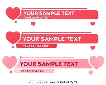 Valentines day lowerthird banner
Heart news text headline vector.