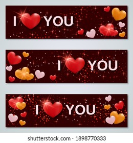 Valentine's Day luxury vector banners templates collection