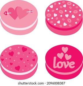 Valentine's day macaroons vector illustration