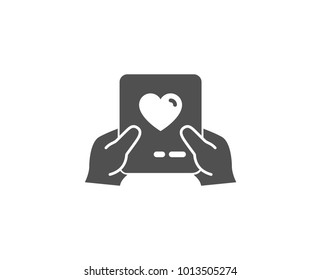 Valentines day mail simple icon. Love letter symbol. Heart sign. Quality design elements. Classic style. Vector