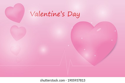 Valentines day make me fell in love and heart beat. Banner background