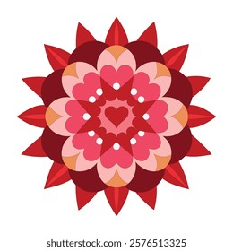 valentine's day mandala vector art illustration