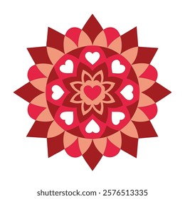 valentine's day mandala vector art illustration