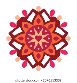 valentine's day mandala vector art illustration