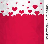 Valentine's day. Many flying hearts. Vector background.