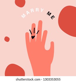 Valentine's Day marriage proposal character vector