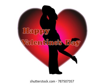Valentine's Day material that lovers are hugging.
