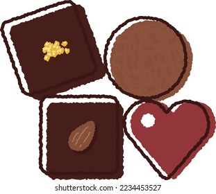 Valentine's Day material. various kinds of chocolate.