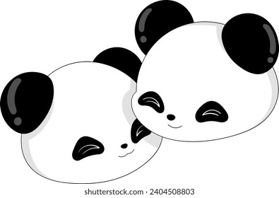 Valentine's Day meme of two pandas hugging each other affectionately, creative illustration design