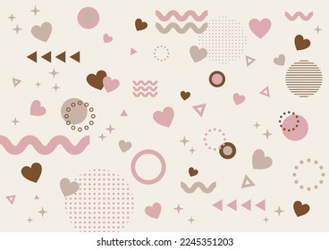 Valentine's Day Memphis Pattern Framed Background