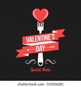 Valentines day menu design background.