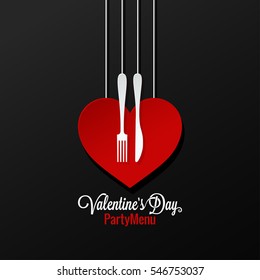 Valentines Day Menu Logo Design Background.