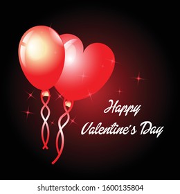 Valentine's day message, floating hearts red background.