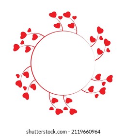 Valentine's day message frame. Frame of hearts. 