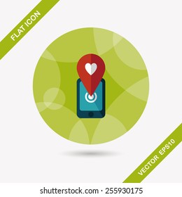 Valentine's Day message phone flat icon with long shadow,eps10