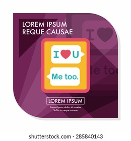 Valentine's Day message phone flat icon with long shadow,eps10