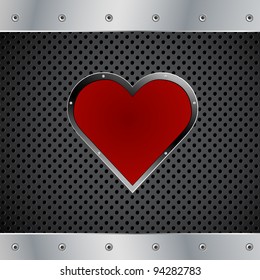 Valentine's Day metal plate vector