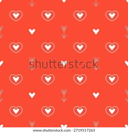 Valentines Day minimal vector seamless pattern in dark color palette