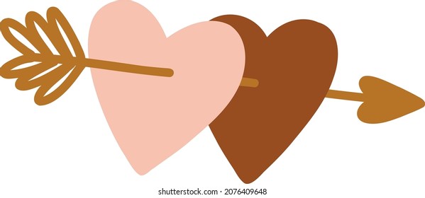valentine's day, modern minimalist boho style design. love messages and cards, love symbol and magic elements