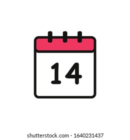 Valentines day monthly calendar icon