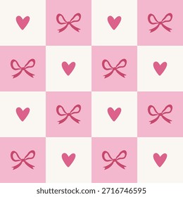 Patrón de mosaico de San Valentín con corazones y arcos