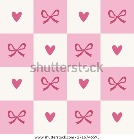 Valentine's Day mosaic pattern with hearts and bows