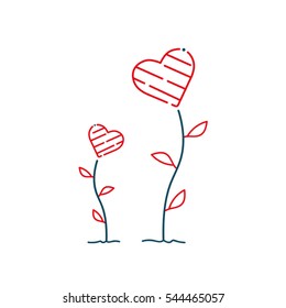 Valentine's Day. Mother's Day, Birthday, Heart Icon, Ornament, Vector. Love symbol isolated on white background