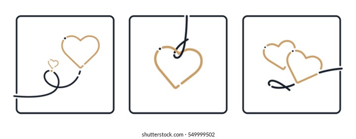 Valentine's Day. Mother's Day, Birthday, Heart Icon, Ornament, Vector. Love symbol isolated on white background