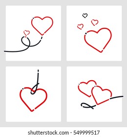 Valentine's Day. Mother's Day, Birthday, Heart Icon, Ornament, Vector. Love symbol isolated on white background