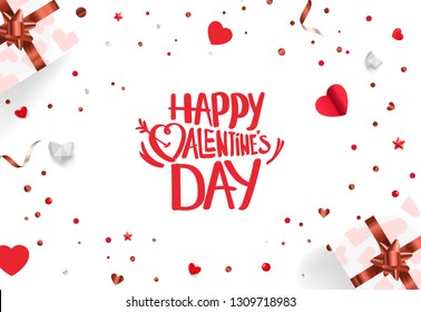 Valentine`s Day and Mother`s Day celebration card template. Vector background with 
different accesorries