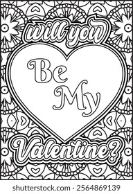 Valentine's Day Motivational Quote Coloring Page. Valentine's Day Inspirational Quote Coloring Page.
