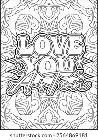 Valentine's Day Motivational Quote Coloring Page. Valentine's Day Inspirational Quote Coloring Page.