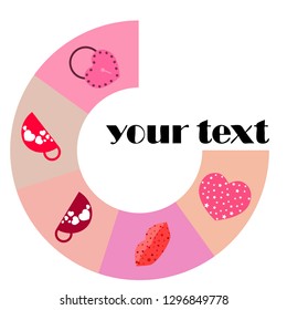 Valentine's Day, mug, lock, lips, heart, vector background