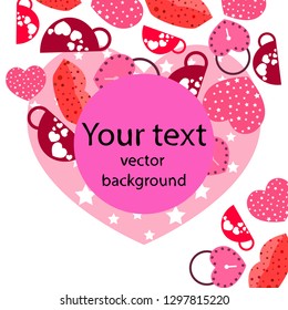 Valentine's Day, mug, lock, lips, heart, vector background