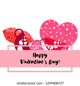 Valentine's Day, mug, lock, lips, heart, vector background