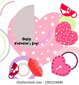 Valentine's Day, mug, lock, lips, heart, vector background