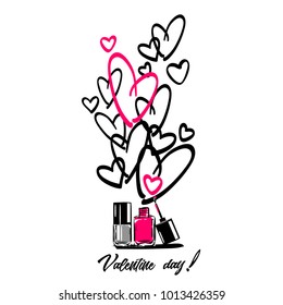 valentines day and nail polish vector image 