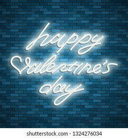 Valentines Day. Neon emblem. Bright signboard, light banner. Celebration. Heart with an arrow. Vector images